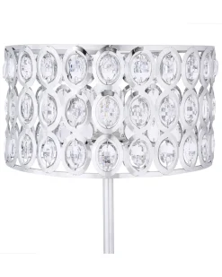 Candeeiro De Pe Em Metal Cromado E Cristal De Acrilico Tenna