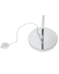 Candeeiro De Pe Em Metal Cromado E Cristal De Acrilico Tenna