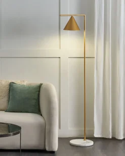 Candeeiro De Pe Em Metal Dourado 155 Cm Mocal