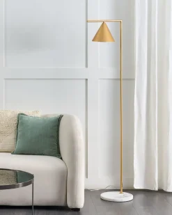 Candeeiro De Pe Em Metal Dourado 155 Cm Mocal