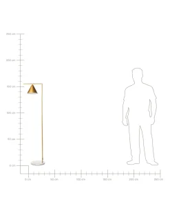 Candeeiro De Pe Em Metal Dourado 155 Cm Mocal