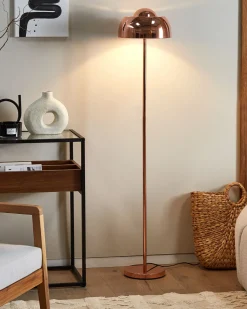 Candeeiro De Pe Em Metal Cor De Cobre 148 Cm Senette