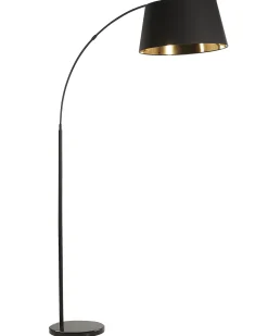 Candeeiro De Pe Em Metal Preto E Cor De Cobre Yabus