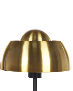 Candeeiro De Pe Em Metal Preto E Dourado 148 Cm Senette
