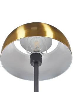 Candeeiro De Pe Em Metal Preto E Dourado 148 Cm Senette