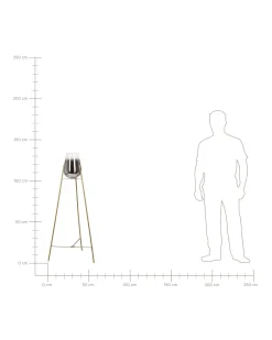 Candeeiro De Pe Em Metal Dourado 133 Cm Mena