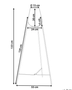 Candeeiro De Pe Em Metal Dourado 133 Cm Mena