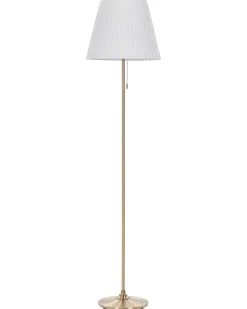 Candeeiro De Pe Em Metal Cor De Bronze E Branco Torysa