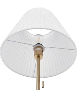 Candeeiro De Pe Em Metal Cor De Bronze E Branco Torysa