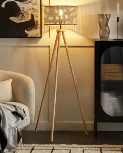 Candeeiro De Pe Em Rattan Natural 150 Cm Penton