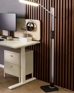 Candeeiro De Pe Led Cinzento Escuro 144 Cm Aquarius