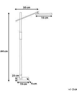 Candeeiro De Pe Led Cinzento Escuro 144 Cm Aquarius