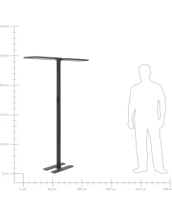 Candeeiro De Pe Led Em Metal Preto 196 Cm Sculptor