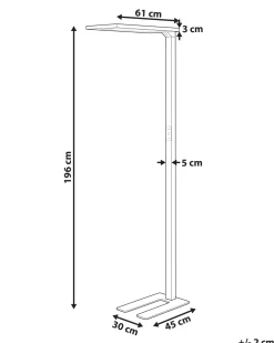 Candeeiro De Pe Led Em Metal Branco 196 Cm Orion