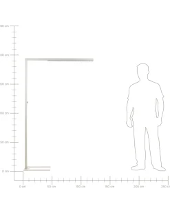 Candeeiro De Pe Led Em Metal Prateado 194 Cm Sagitta