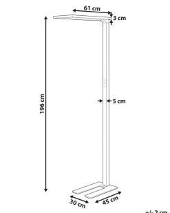 Candeeiro De Pe Led Em Metal Preto 196 Cm Orion
