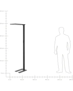 Candeeiro De Pe Led Em Metal Preto 196 Cm Orion