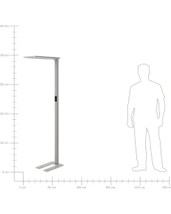Candeeiro De Pe Led Em Metal Prateado 196 Cm Orion