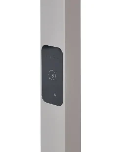 Candeeiro De Pe Led Em Metal Prateado 197 Cm Sculptor