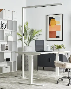 Candeeiro De Pe Led Em Metal Branco 194 Cm Mensa
