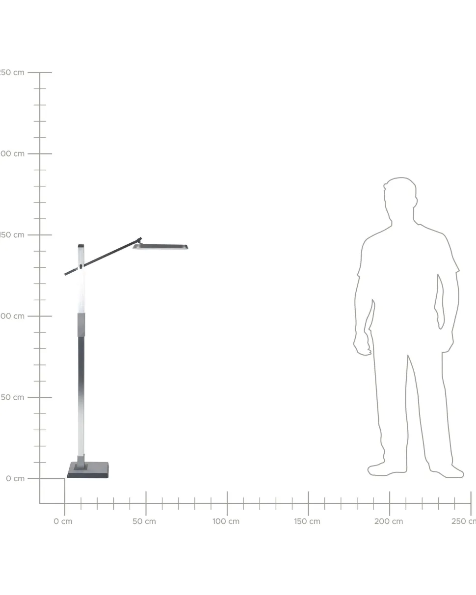 Candeeiro De Pe Led Prateado 144 Cm Aquarius