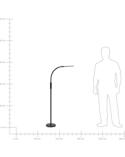 Candeeiro De Pe Led Preto 174 Cm Apus