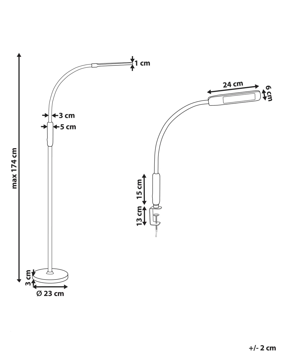 Candeeiro De Pe Led Preto 174 Cm Apus