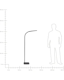 Candeeiro De Pe Led Preto 174 Cm Norma
