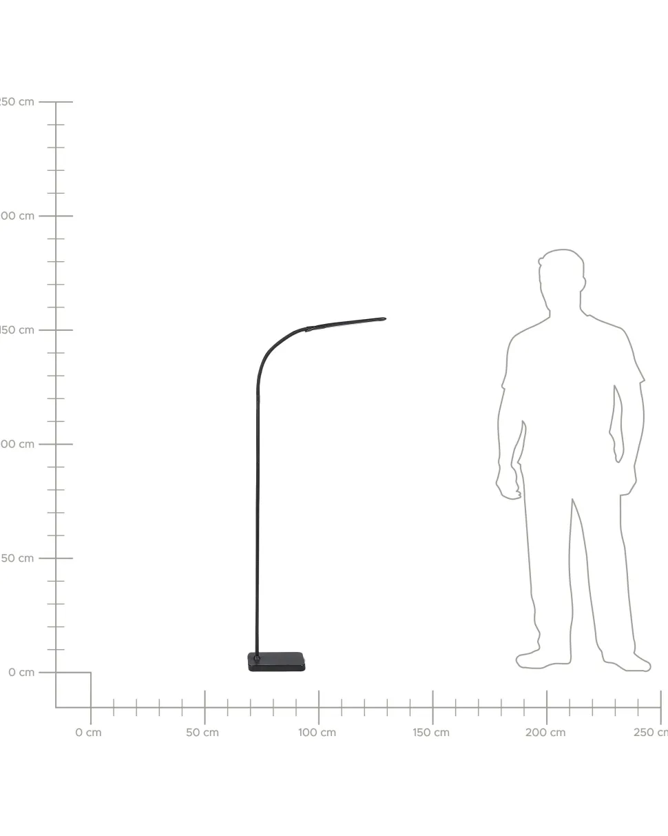 Candeeiro De Pe Led Preto 174 Cm Norma