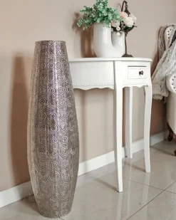 Candeeiro De Pe Marroquino Prateado Maringa