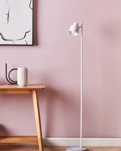 Candeeiro De Pe Metalico Branco Corbones