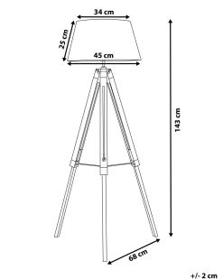 Candeeiro De Pe Moderno Preto Madeira