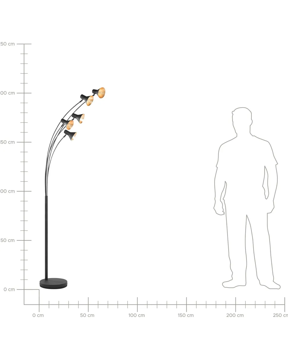 Candeeiro De Pe Preto 205 Cm Baraga