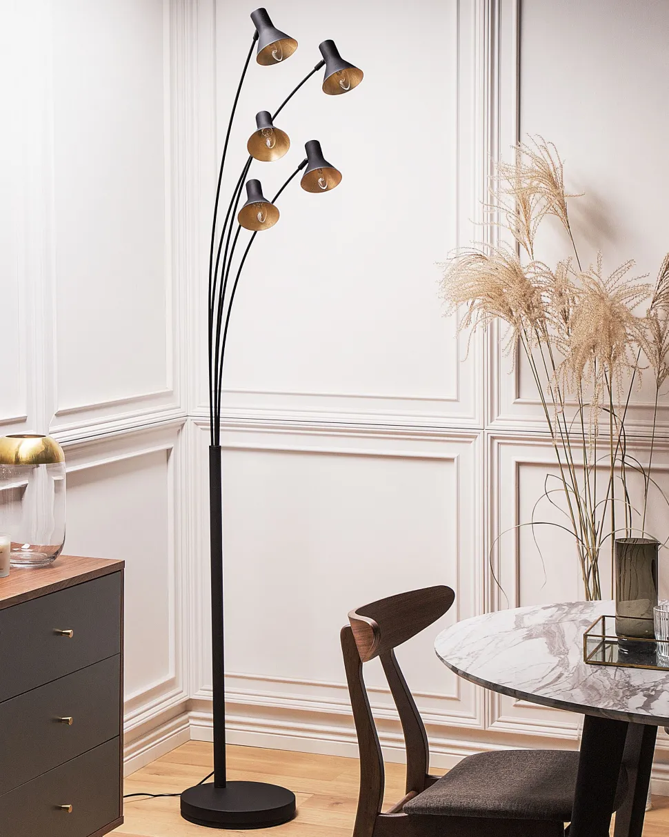 Candeeiro De Pe Preto 205 Cm Baraga