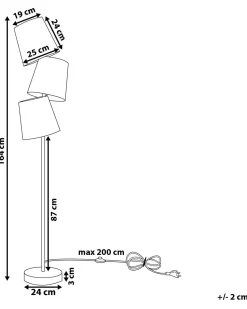 Candeeiro De Pe Preto 164 Cm Rio Grande