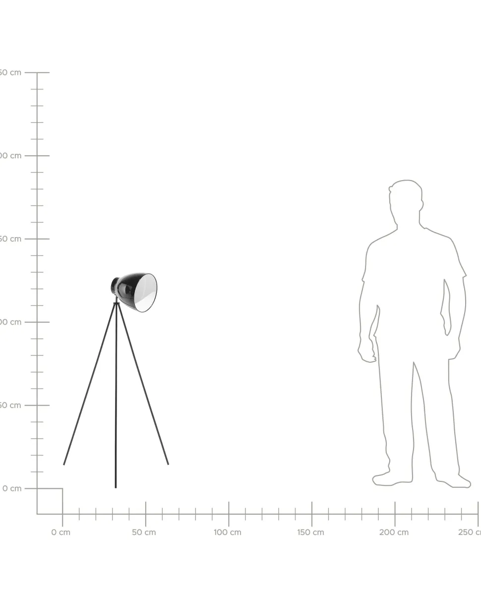 Candeeiro De Pe Preto 128 Cm Tamega