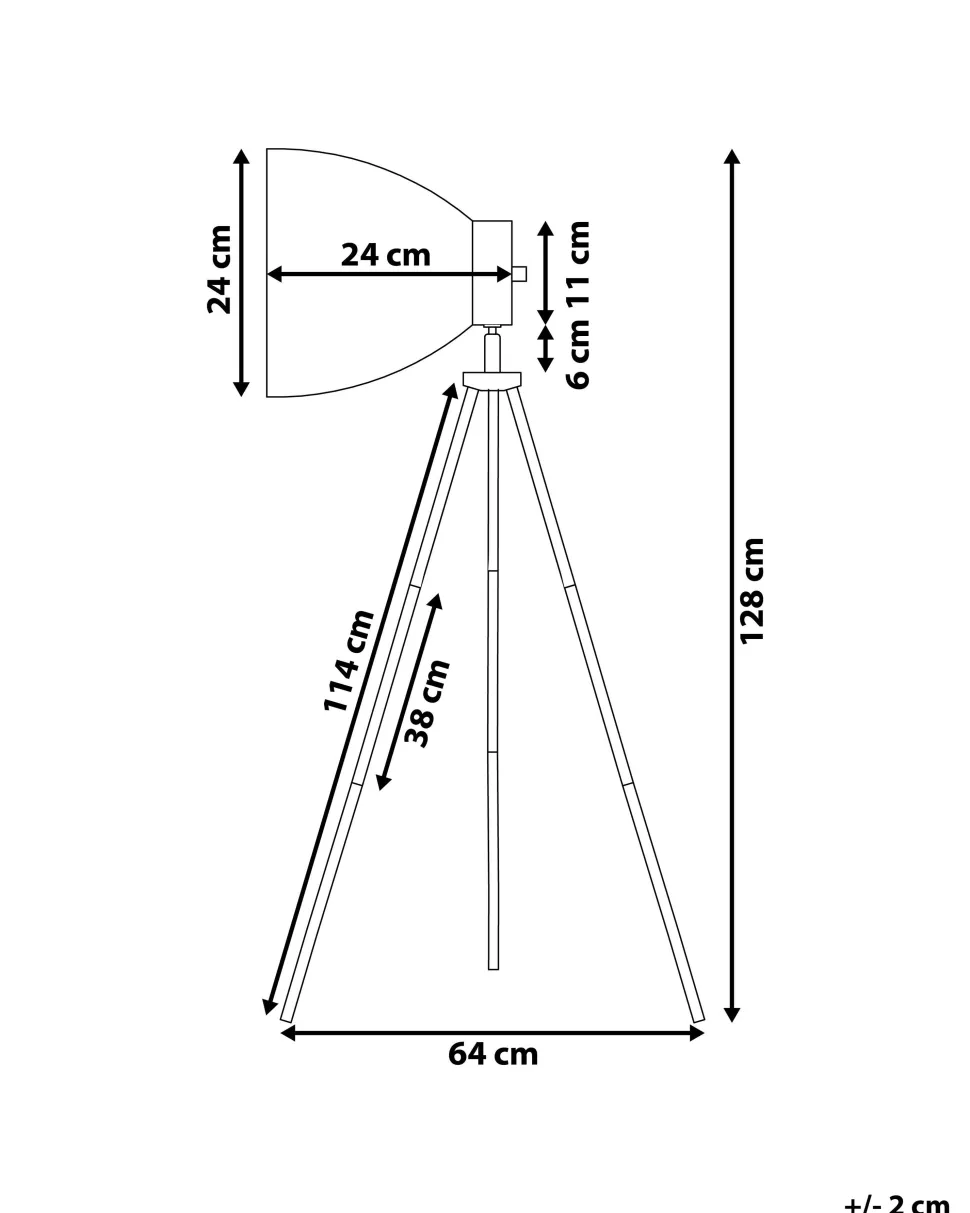 Candeeiro De Pe Preto 128 Cm Tamega