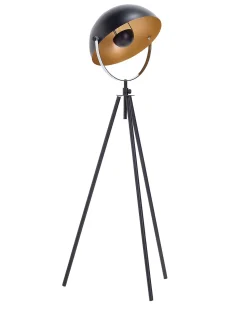 Candeeiro De Pe Preto E Dourado Thames