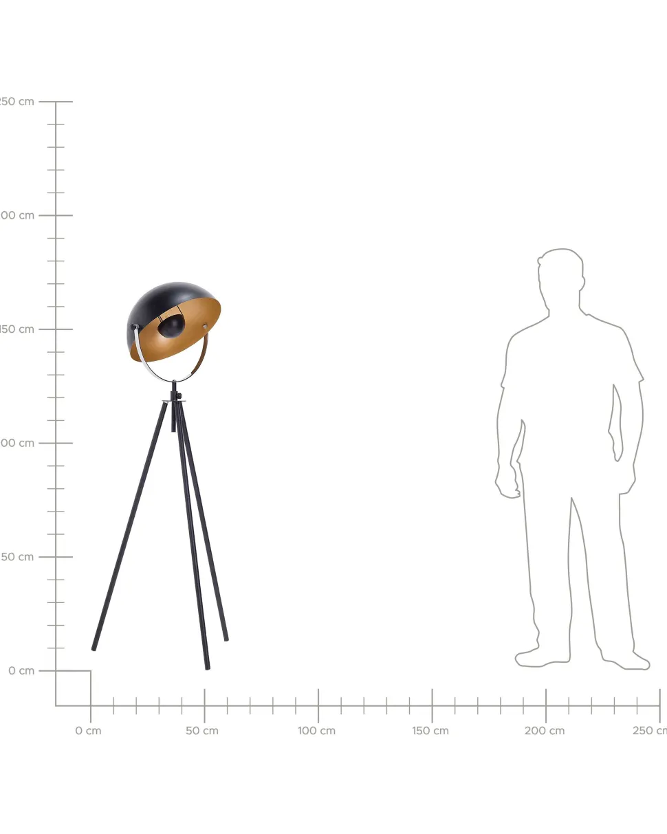 Candeeiro De Pe Preto E Dourado Thames