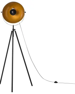 Candeeiro De Pe Preto E Dourado Thames