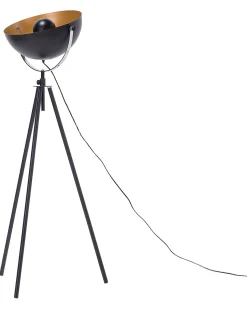 Candeeiro De Pe Preto E Dourado Thames