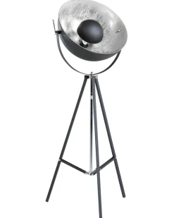 Candeeiro De Pe Preto E Prateado Thames Ii