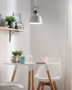 Candeeiro De Teto Branco E Prateado Narmada