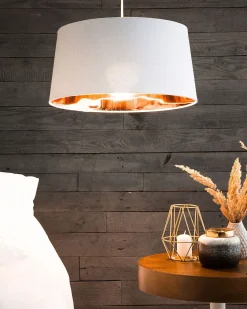 Candeeiro De Teto Branco E Cor De Cobre Kallar