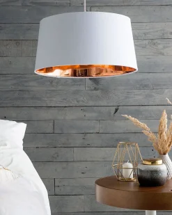 Candeeiro De Teto Branco E Cor De Cobre Kallar