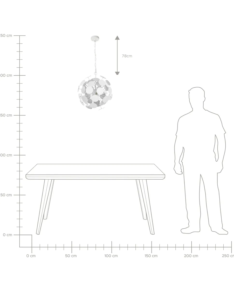 Candeeiro De Teto Branco Para 4 Lampadas Maritsa