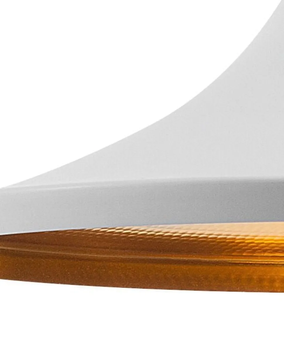 Candeeiro De Teto Branco E Dourado Yamuna