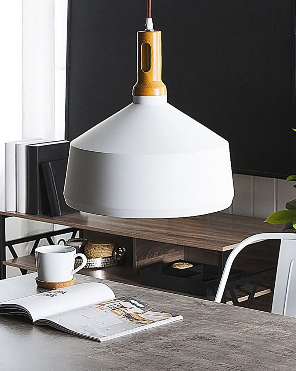 Candeeiro De Teto Branco E Dourado Sepik