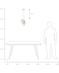 Candeeiro De Teto Branco Com 6 Unidades Cestos