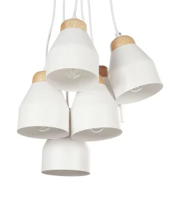 Candeeiro De Teto Branco Com 6 Unidades Cestos